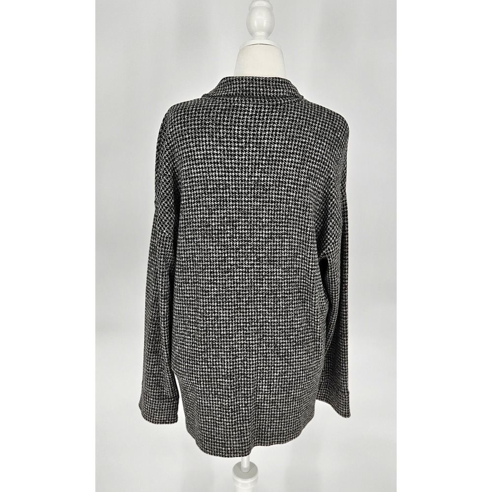 Madewell Houndstooth Blazer Womens XL Black White Double Breasted Knit Jacket - Picture 8 of 11